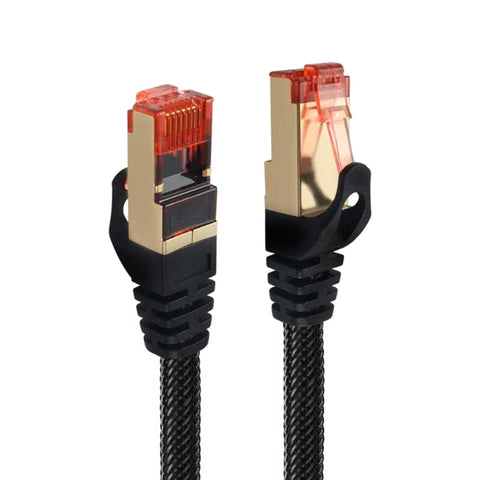 CAT 8 /7 RJ45 Ethernet Cable High-Speed 40 Gbps 2000MHz Ethernet Flat Braided
