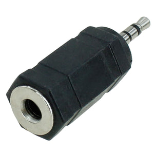 2.5mm FEMALE TO 3.5mm MALE AUX JACK PLUG AUDIO STEREO CONNECTOR ADAPTER