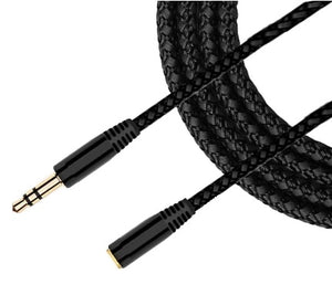 3.5mm AUDIO MALE FEMALE EXTENSION CABLE EARPHONE HEADPHONE BRAIDED AUX 1m 2m 3m