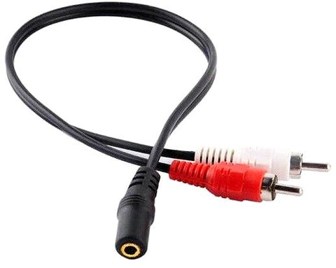 3.5mm FEMALE TO 2 RCA MALE AUDIO ADAPTER