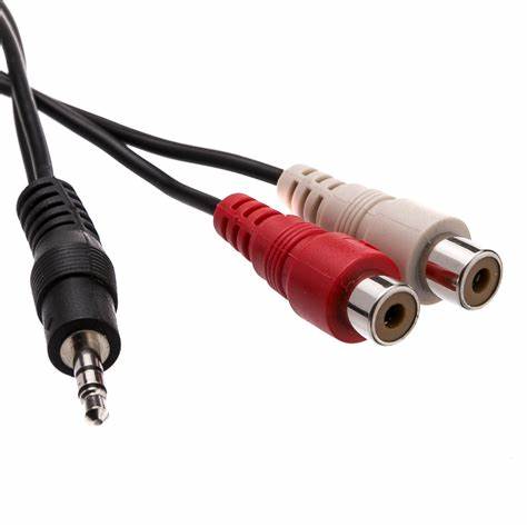 3.5mm MALE TO 2 RCA FEMALE AUDIO ADAPTER CABLE